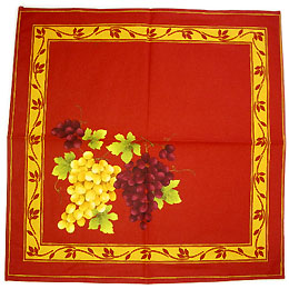 Provence print fabric tea towel (grapes.bordeaux)